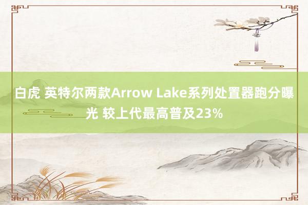 白虎 英特尔两款Arrow Lake系列处置器跑分曝光 较上代最高普及23%