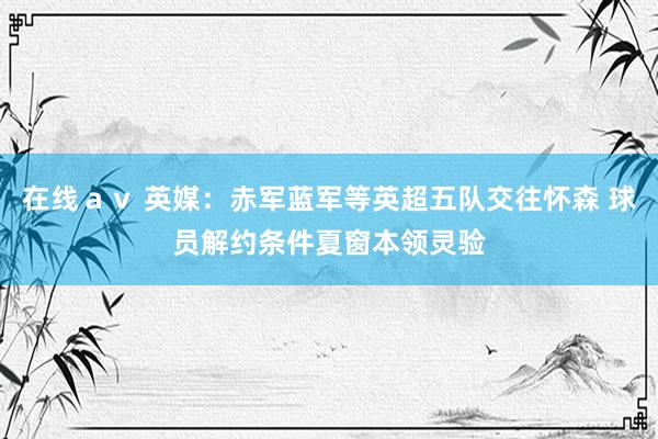 在线ａｖ 英媒：赤军蓝军等英超五队交往怀森 球员解约条件夏窗本领灵验